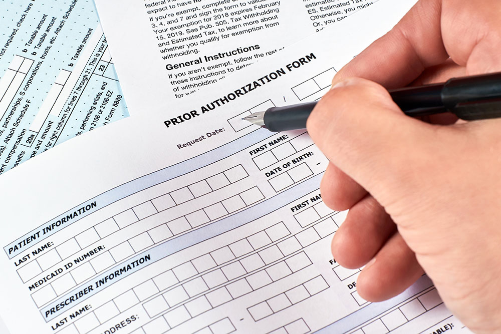 Human fill a prior authorization form